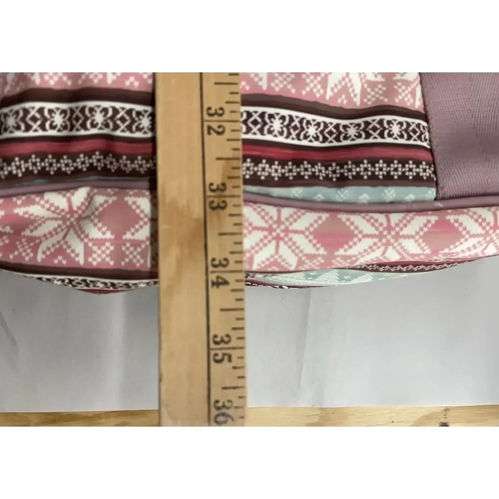 Isaac Mizrahi Tote-Duffle-Carryon-Baby-Overnight Bag-Crossb-Strap-Fair Isle-Gift